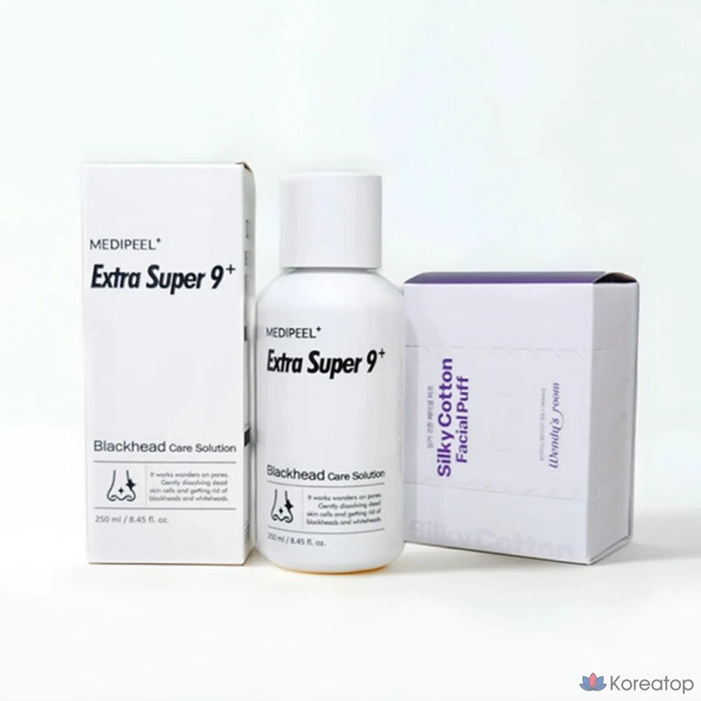 Набор Medi-Peel Extra Super 9 Plus 250 мл: смягчитель кожного сала + ватные диски для ухода за порами и удаления черных точек, 1 шт.
