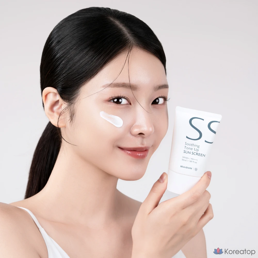 Успокаивающий солнцезащитный крем Beaudiani Soothing Tone-Up Sunscreen SPF50+ PA++++, 50 мл, 1 шт.