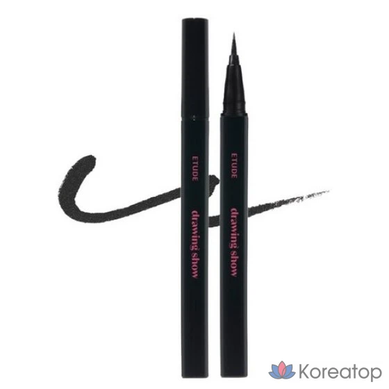 Подводка для глаз Etude House Drawing Show Brush Eyeliner, 0,6 г, BK01 Black, 1 шт.