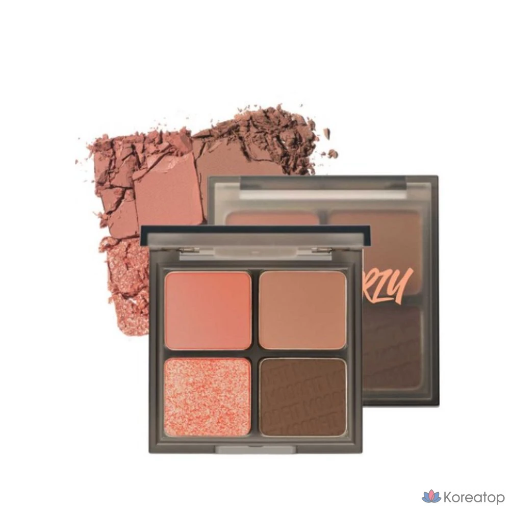 Палетка теней MERZY Mood Fit, 4-в-1 S2 Joyful Coral, 1 шт.