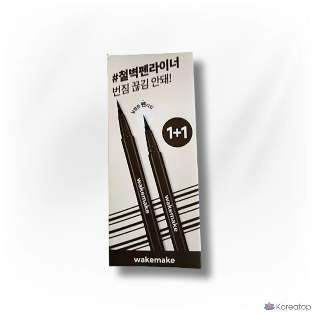 Пен-лайнер для глаз WAKEMAKE Iron Wall Pen Liner, оттенок 03 Dark Brown, 2 шт.