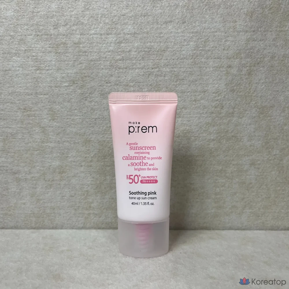 [Makeprem] UV Defense Me Tone-Up Sunscreen 50ml (SPF50+) Не нано-минеральный солнцезащитный крем Pink Vitality UP Tone-Up Sunscreen City Proof Complex, 1 шт., 40 мл