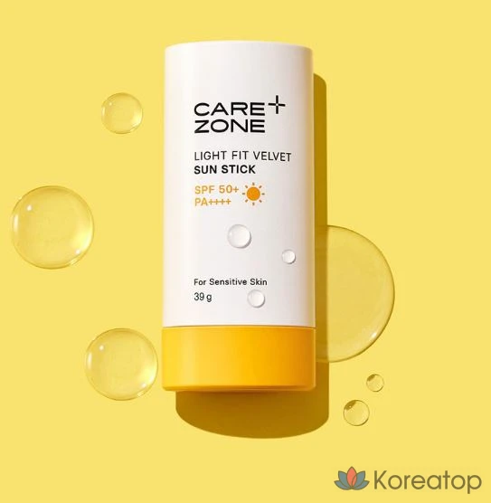 Солнцезащитный стик Carezone Light Fit Velvet SPF50+ PA++++, 39 г, 1 шт.