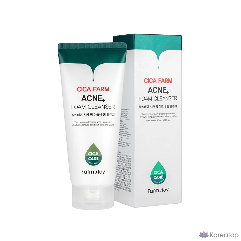 Пенка для умывания FarmStay Cica Farm Acne Foam Cleanser, 180 мл, 1 шт.