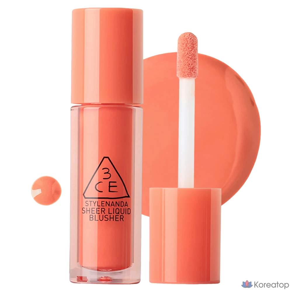 Жидкие полупрозрачные румяна 3CE, оттенок «Уютный персик», 1 шт.