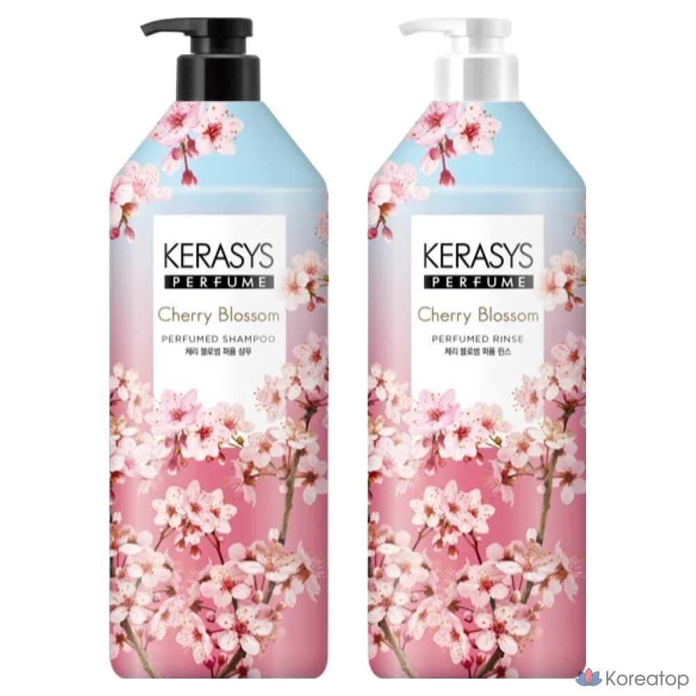Парфюмированный шампунь KeraSys «Вишневый цвет» 1 л + ополаскиватель 1 л, 1 шт.