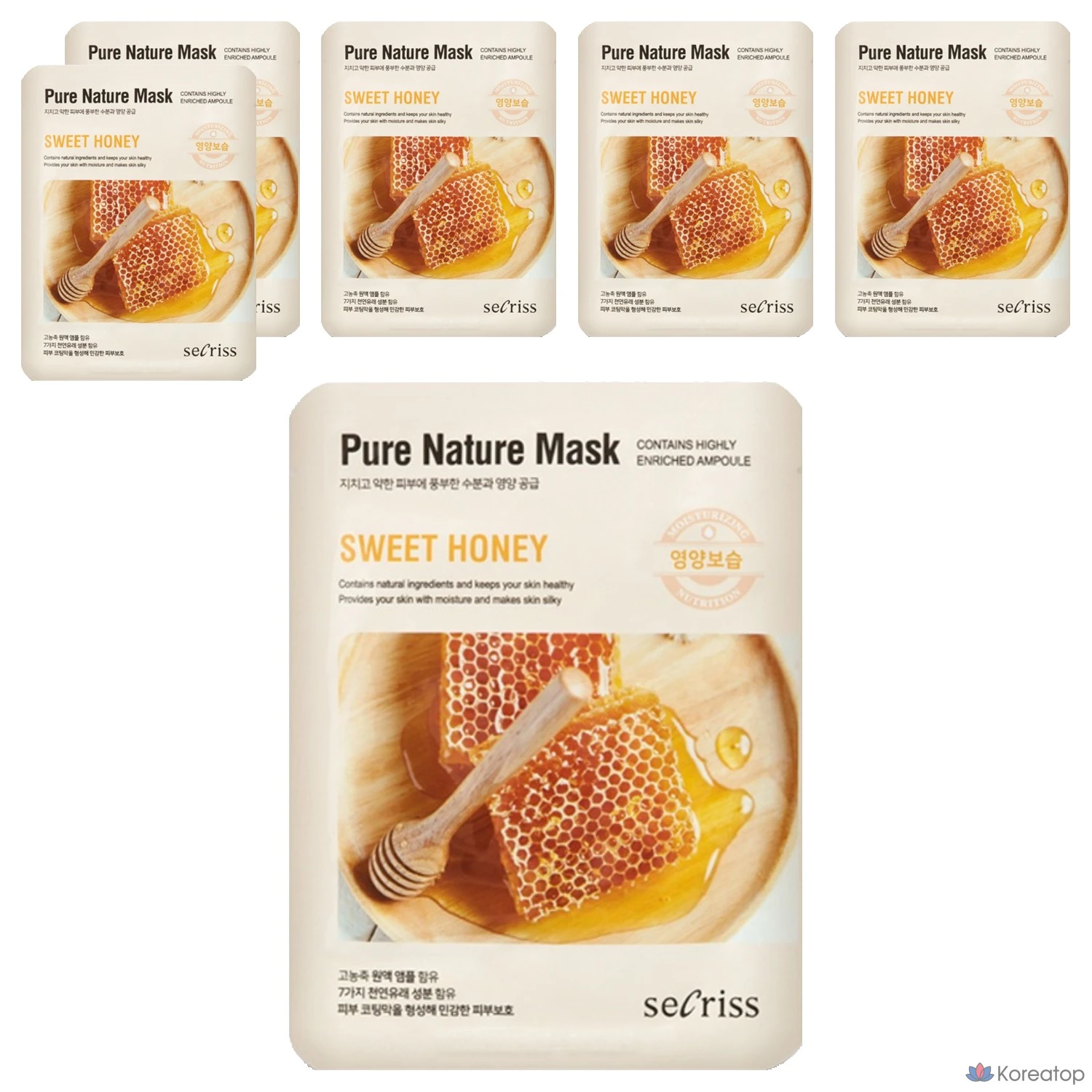 Набор масок для лица Anskin Secret Pure Nature с медом, 25 мл, 6 шт., 1 шт.