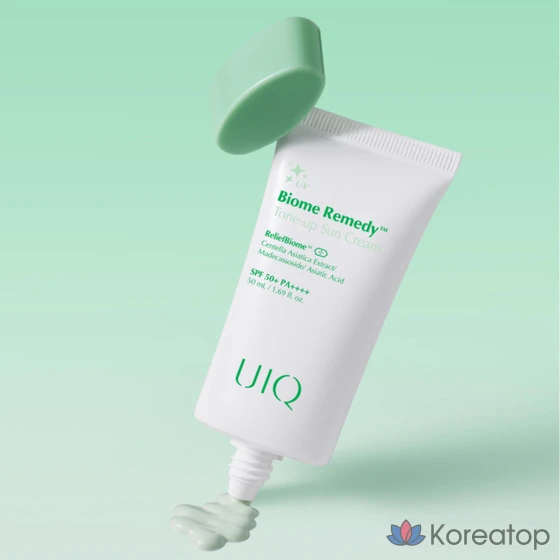 Солнцезащитный крем UIQ Biome Remedy Tone-Up (зеленый), 1 шт., 50 мл