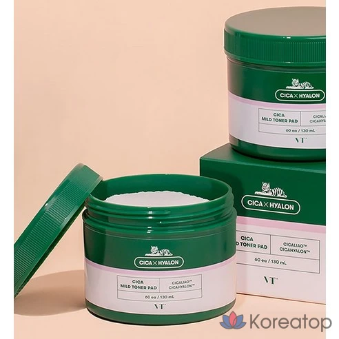 Мягкие тонизирующие подушечки VT Cosmetics Cica