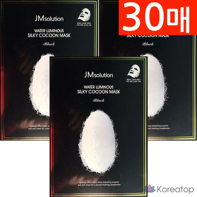 Маска для лица JM Solution Water Glow Silky Cocoon Mask, черная, 30 штук, 1 штука.