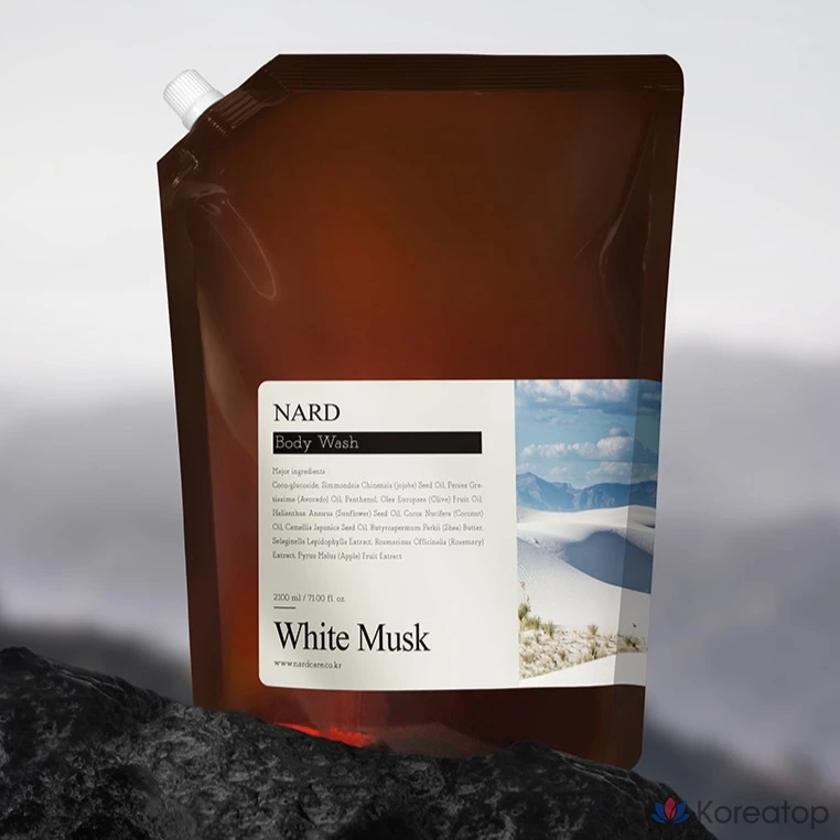 Сменный блок для геля для душа NARD Refresh с ароматом белого мускуса, 2,1 л, 1 шт.