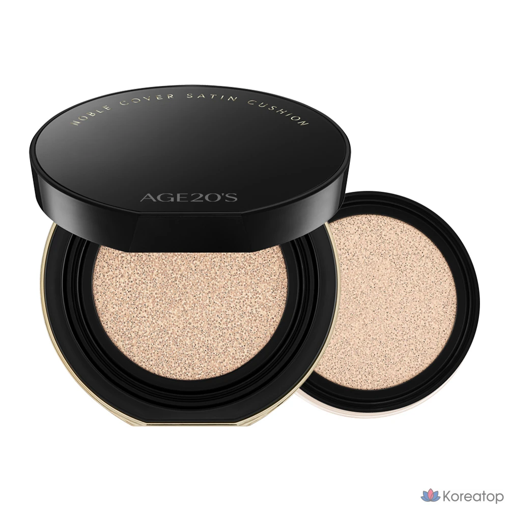 Набор из 1 тюбика атласной губной подушечки Noble Cover Satin Cushion 12 г + сменный блок 12 г, нейтральный цвет слоновой кости.