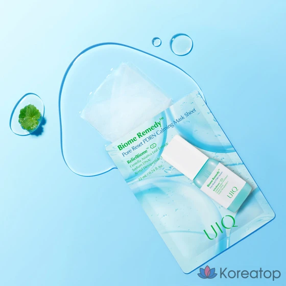 Тканевая маска для лица UIQ Biome Remedy Pore Reset PDRN Calming Mask Sheet, 10 шт., фото 2