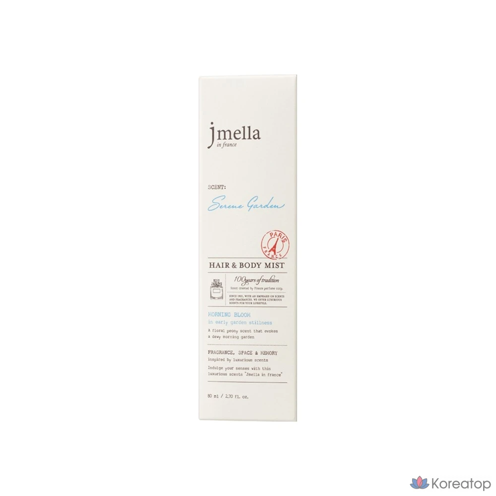 Парфюмированный спрей для волос и тела Jmella In France Serene Garden Perfume Hair &amp; Body Mist Floral Peony, 80 мл, 1 шт.