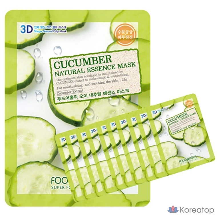 Увлажняющая и успокаивающая маска для лица с огурцом от Gentle Ingredients, 10 листов