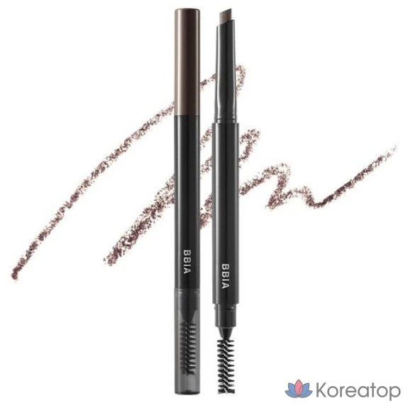 Карандаш для бровей BBIA Last Auto Eyebrow Pencil, оттенок 02 Dark Brown, 0.18 г, 1 шт.