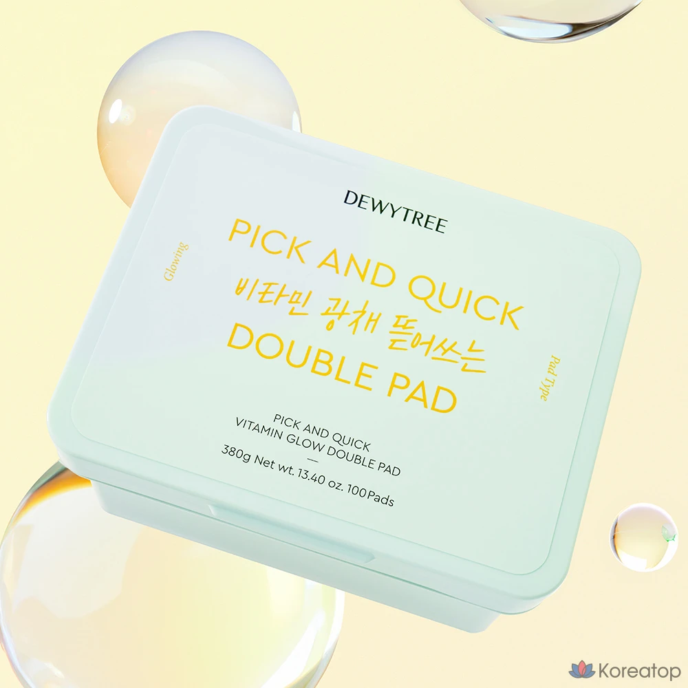 Dewytree Pick &amp; Quick Vitamin Glow, отрывные двойные подушечки для лица, 380 г, 1 упаковка, 100 листов
