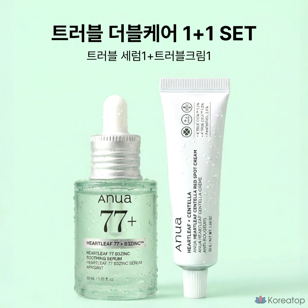 Набор для ухода Anua Trouble Double Care (Serum 30 ml + Cream 30 ml), 1 шт.