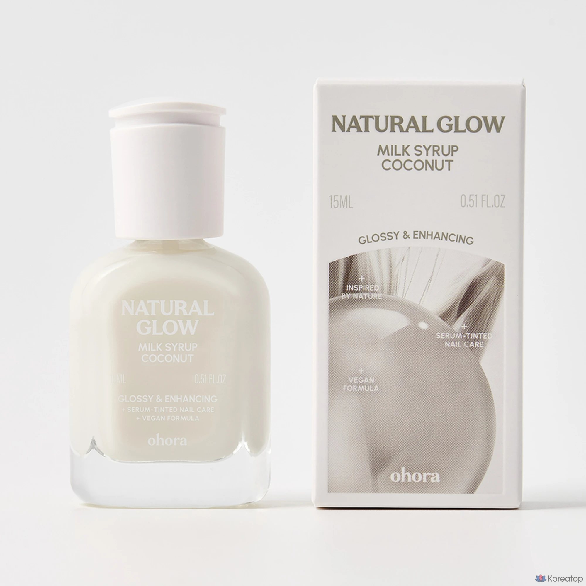 Укрепляющее средство для ногтей Ohora Natural Glow Milk Syrup Nail Strengthener Coconut, 15 мл, 1 шт.