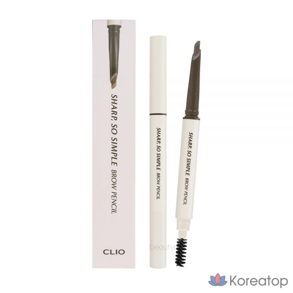 Карандаш для бровей Clio Sharp So Simple Brow Pencil, оттенок 1 Top Gray, 0.18 г, 1 шт.