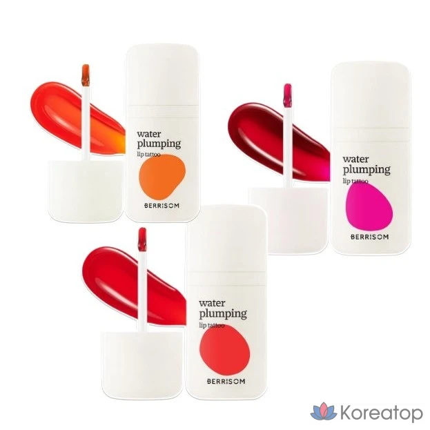 Набор из 3 оттенков тинта для губ Moonli Berrisom Water Plumping Lip Tattoo Tint, 1 шт., 6 г, цвет 03 Orchid Pink.