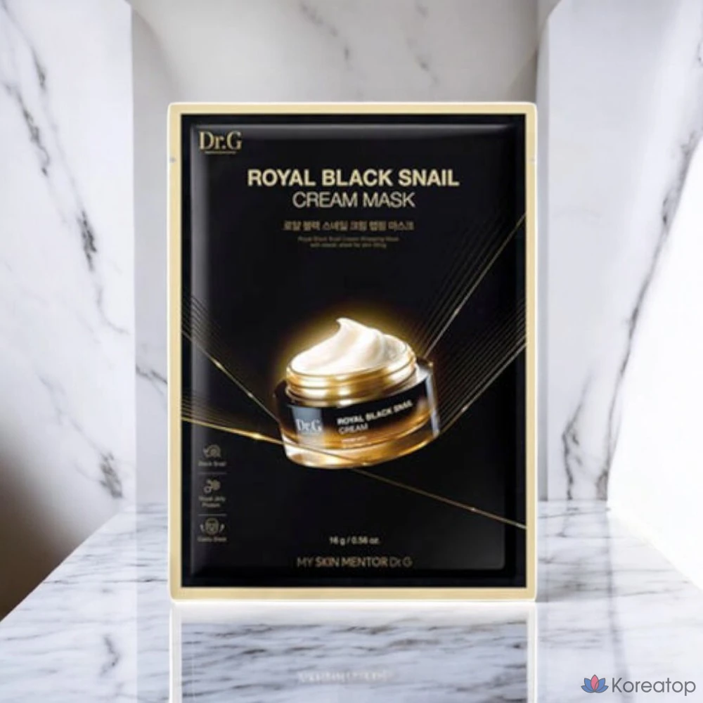 Крем-маска Dr.G Royal Black Snail, 5 листов, 2 упаковки.