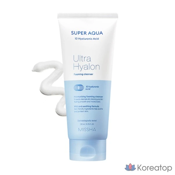 Пенка для умывания Missha Super Aqua Ultra Hyalron Foaming Cleanser, 200 мл, 1 шт.