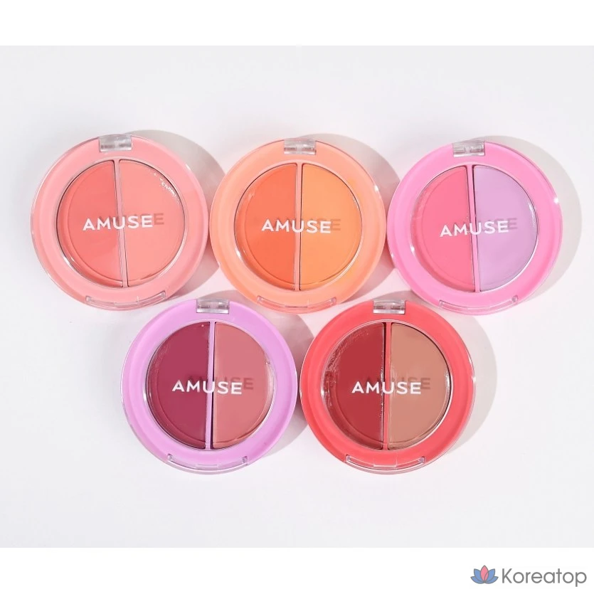 Бальзам для губ и щек AMUSE, 5 цветов, 03-Клубничный бальзам, 3 г, 1 шт.