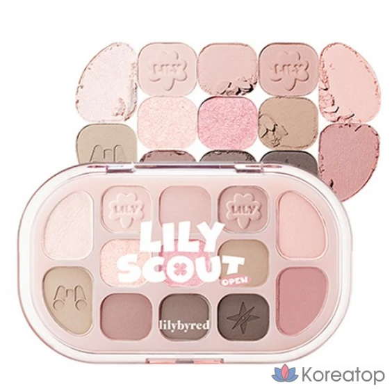 Палетка теней Lilybyred Dewyfit, 04 ROSE COCOA, 1 шт.