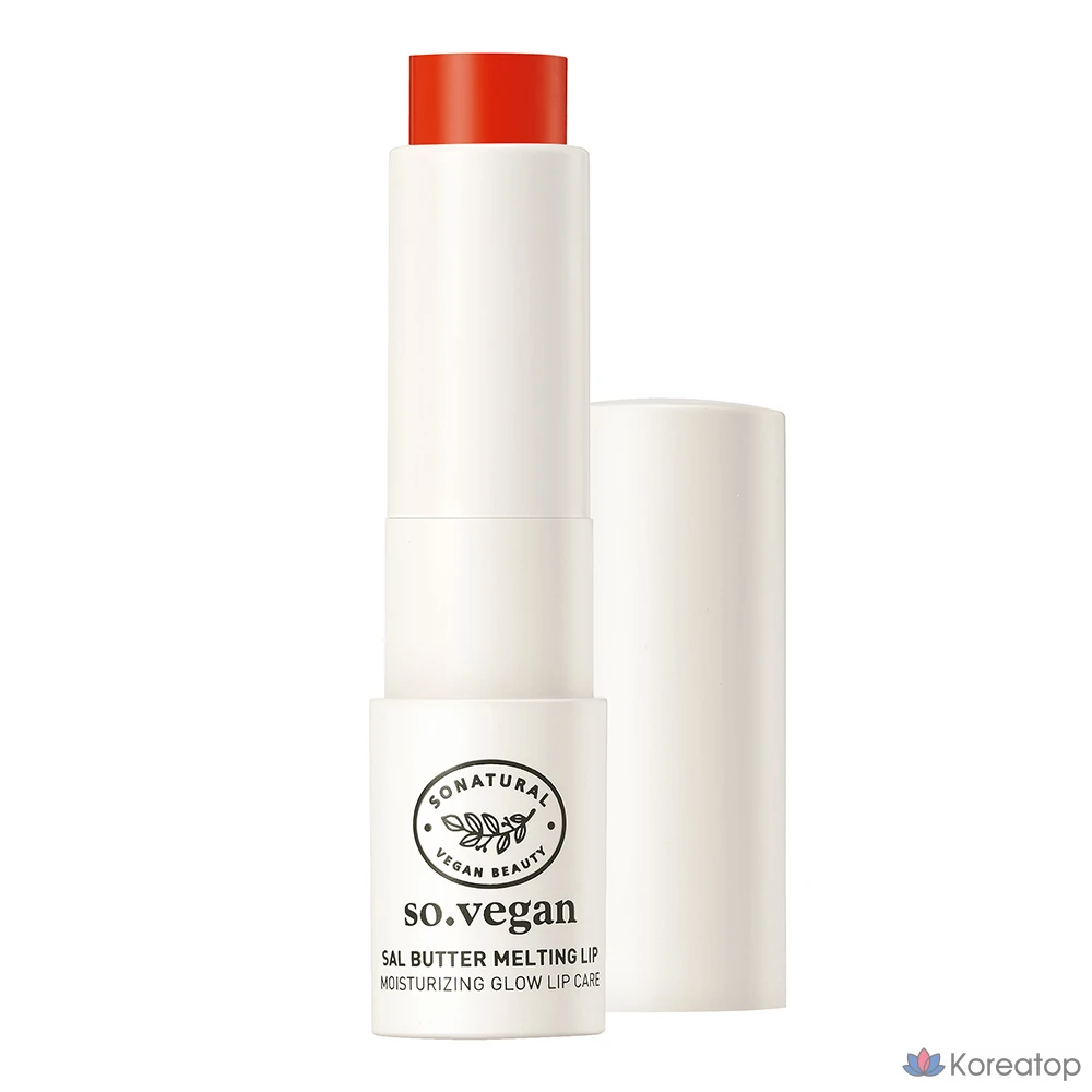 Бальзам для губ So Natural Sal Butter Melting Lip Balm, оттенок 02 Clear Peach, 3,8 г, 1 шт.