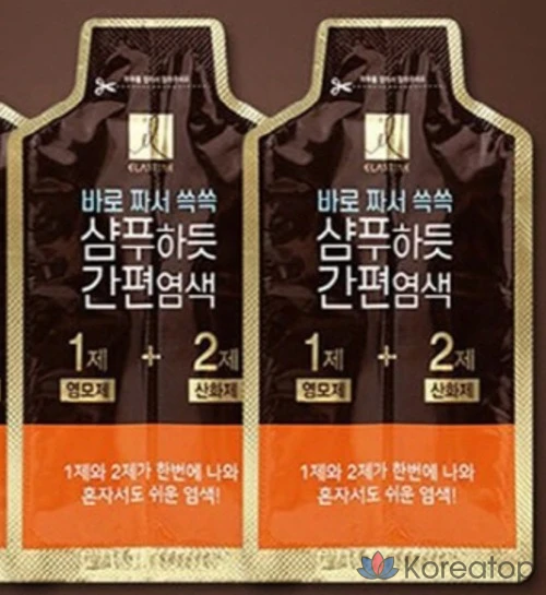 Легкое окрашивание, как с помощью шампуня с Elastine, черный/коричневый, 1 упаковка., фото 3