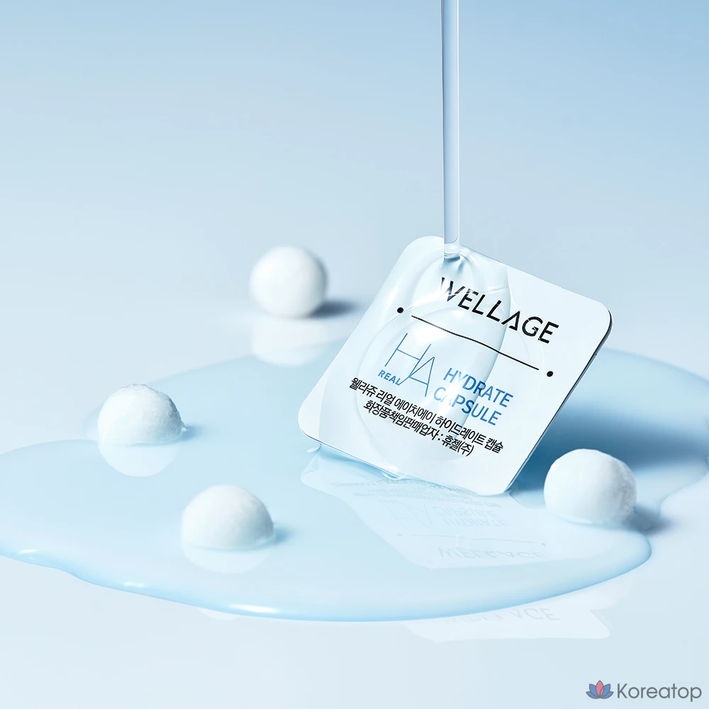 Набор для ухода WELLAGE Real Hyaluronic Capsule 10g + Ampoule 1ml One Day Kit, 4 шт., фото 3