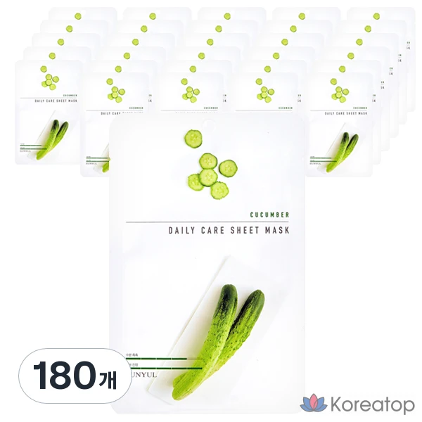 Тканевая маска для лица Silver Cucumber Daily Care, 1 упаковка, 180 листов