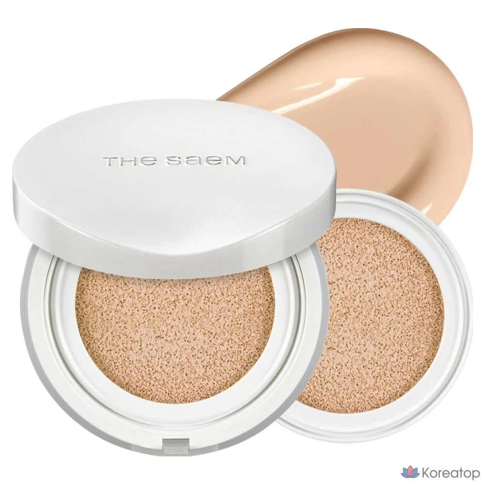 Набор The Saem Skin Perfection Glutathione Toning Cushion 12g + сменный блок 12g, 21C Petal Beige, 1 шт.