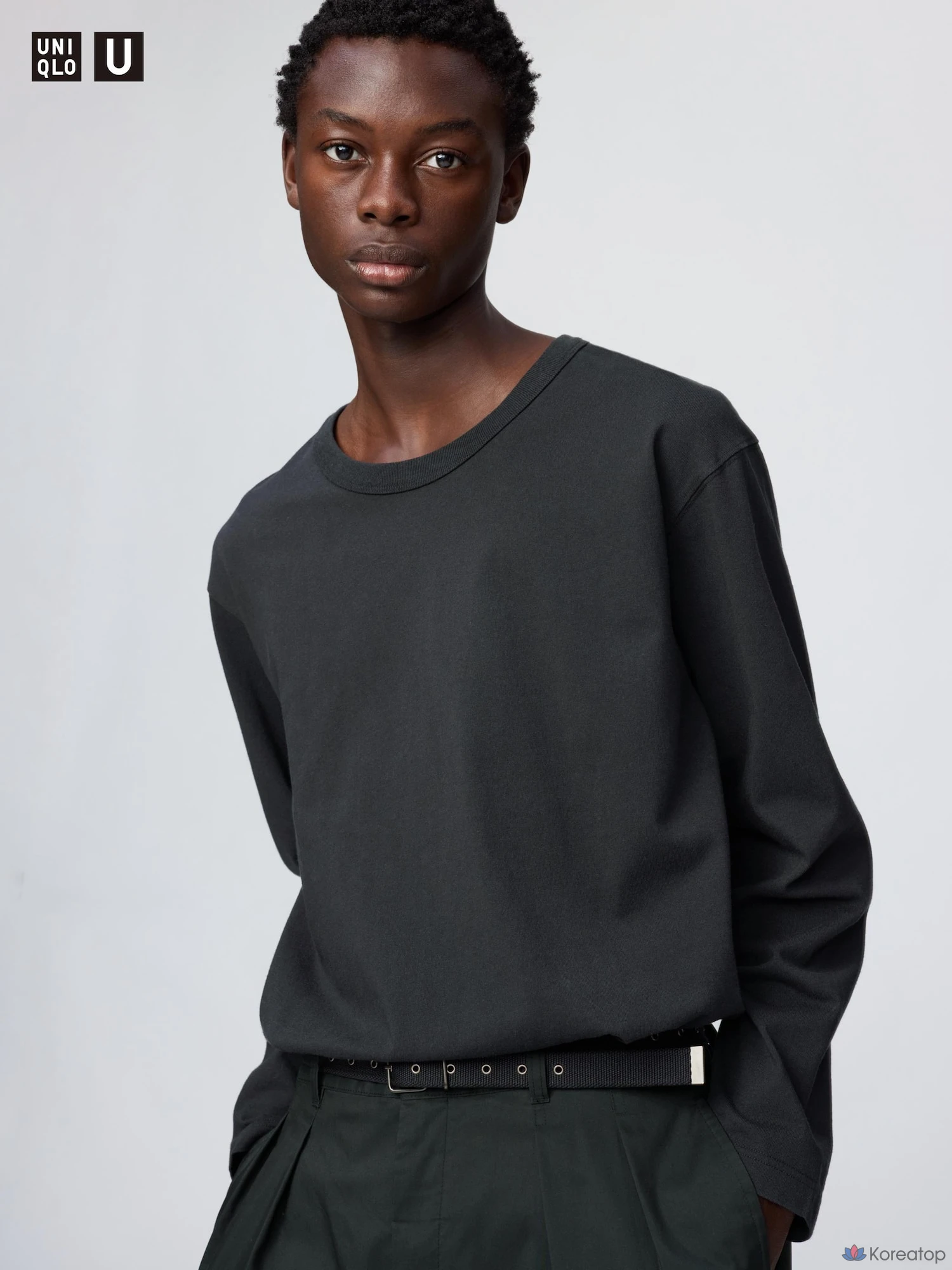 Футболка Uniqlo Wash Cotton Crew Neck T Long Sleeve