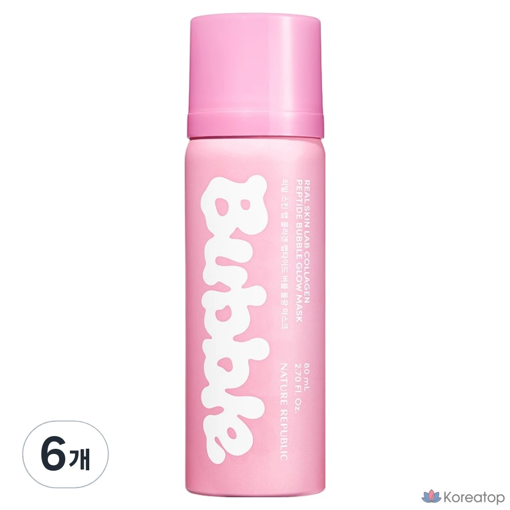 Маска для лица Nature Republic Real Skin Lab Collagen Peptide Bubble Water Glow Mask, 80 мл, 6 штук