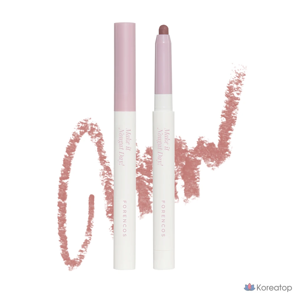 Карандаш для губ Forencos Nougat Hide & Fit, 0,8 г, оттенок 04 Taro Nougat, 1 шт.