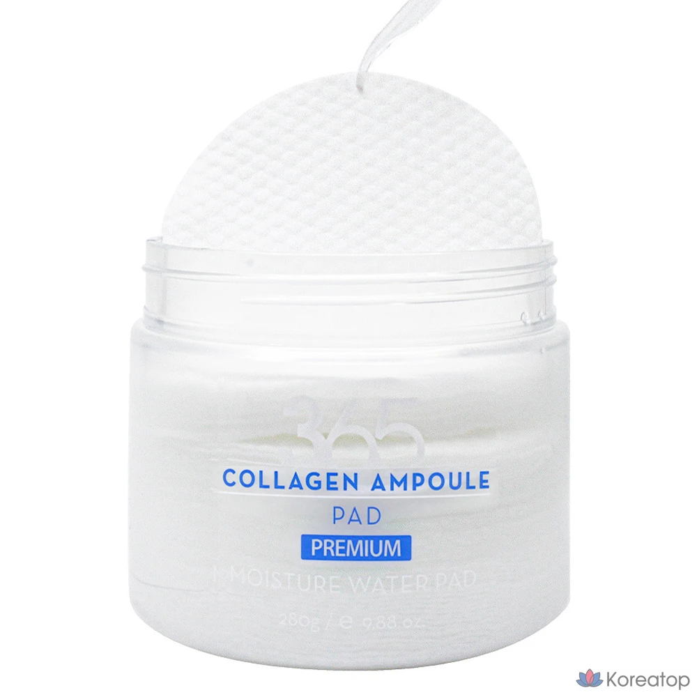 3W Clinic 365 Days Collagen Ampoule Pad, 280 г, 1 упаковка, 70 листов