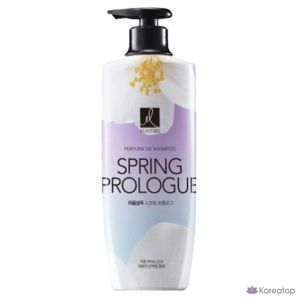 Парфюмированный шампунь Elastine Spring Prologue с ароматом ириса и мускуса, 600 мл, 1 флакон.