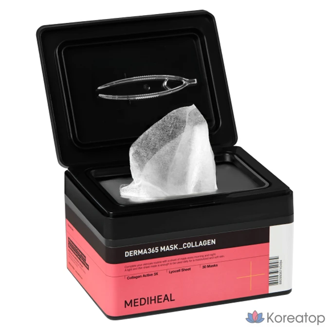 Коллагеновая маска Mediheal Derma365, 30 листов, 1 упаковка.