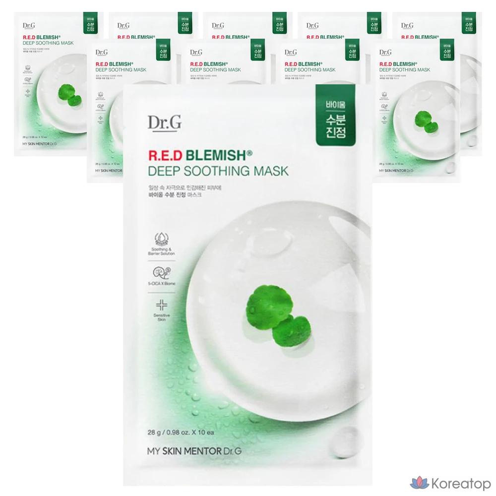 Успокаивающая маска Dr.G от красных прыщей, 280 г, 10 шт., 1 упаковка