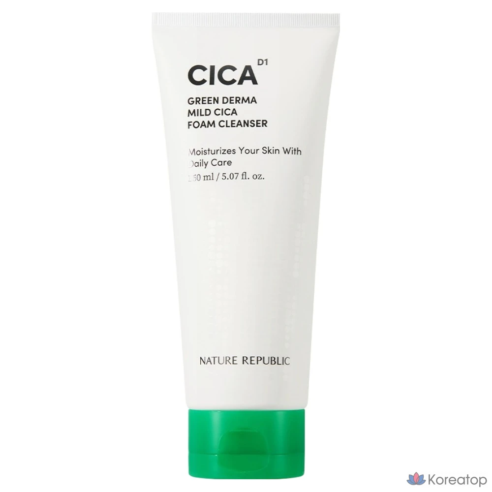 Очищающая пенка для лица Nature Republic Green Derma Mild Cica, 150 мл, 1 шт.