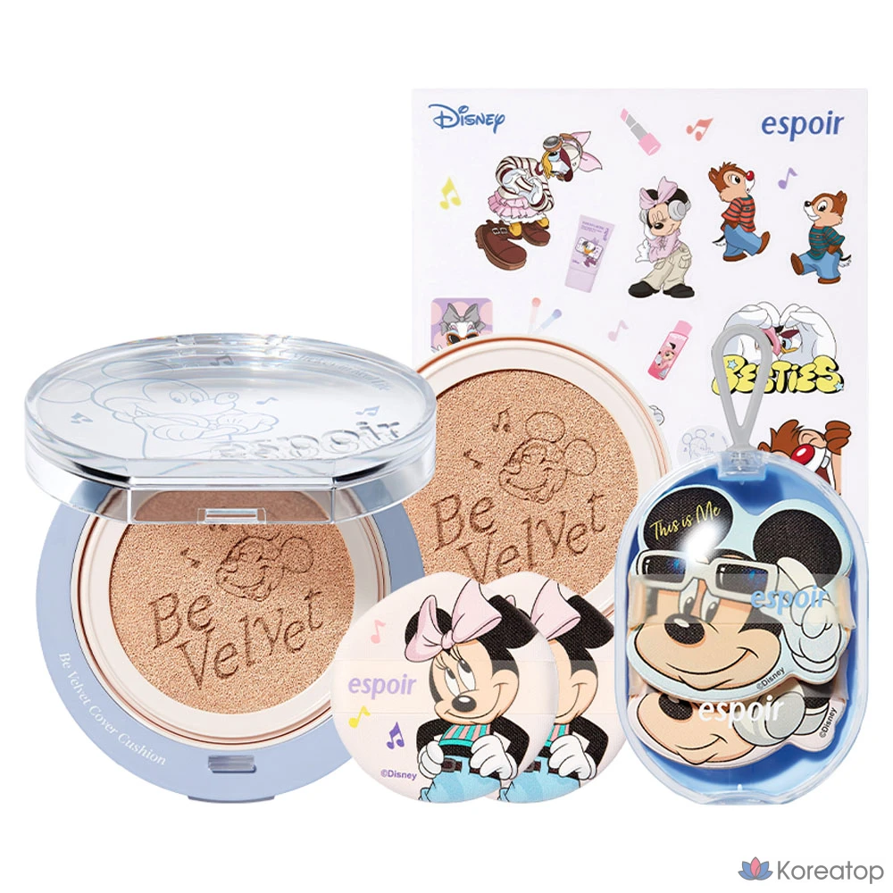 Espoir Disney Edition Velvet Cover Cushion SPF42 PA++ (13 г) + набор сменных блоков 13 г, № 22 Petal, 1 шт.