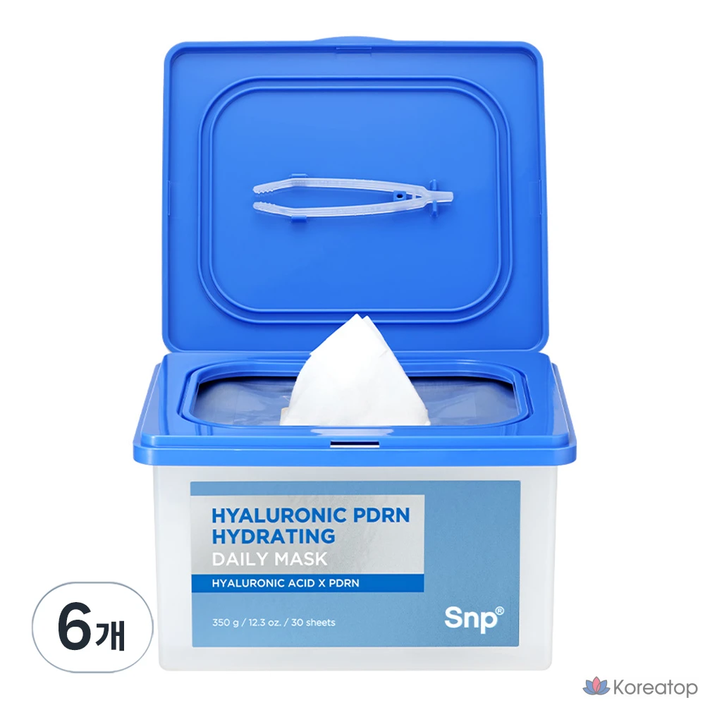 Ежедневная увлажняющая маска с гиалуроновой кислотой и PDRN от SNP, 6 штук, 30 штук