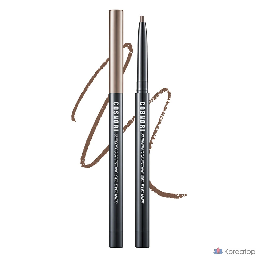 Гелевый карандаш для подводки глаз Cosnori Superproof Fitting Gel Eyeliner Pencil, 0,13 г, оттенок 14 (пепельно-коричневый), 1 шт.