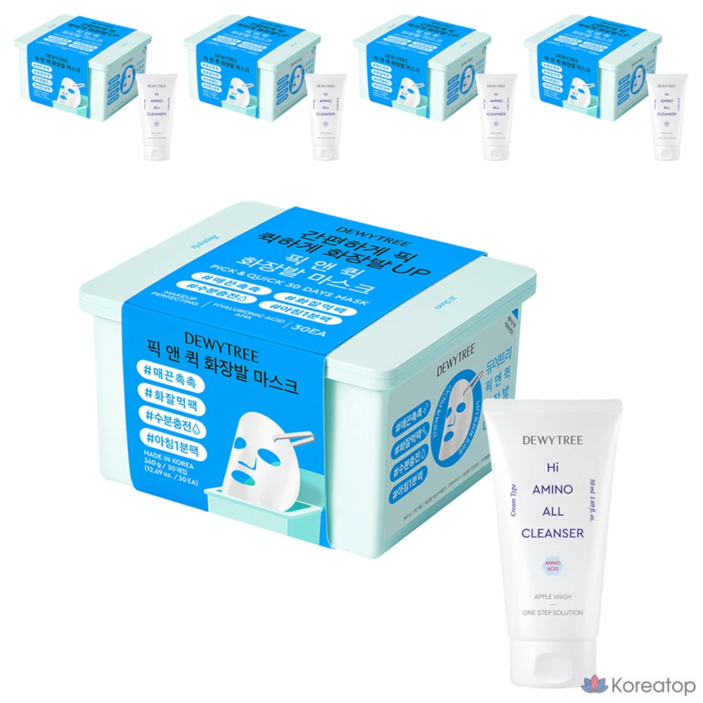 Тканевая маска для лица Dewytree Special Pick & Quick Mask + Hi Amino Foam, 50 мл, 5 шт.