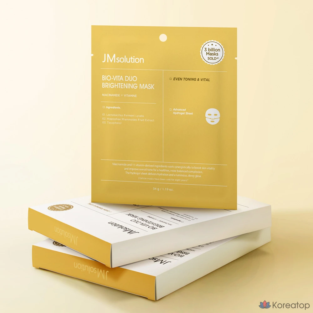 Осветляющая гидрогелевая маска JM Solution Bio Vita Duo, 4 листа, 5 штук, 4 упаковки, фото 3