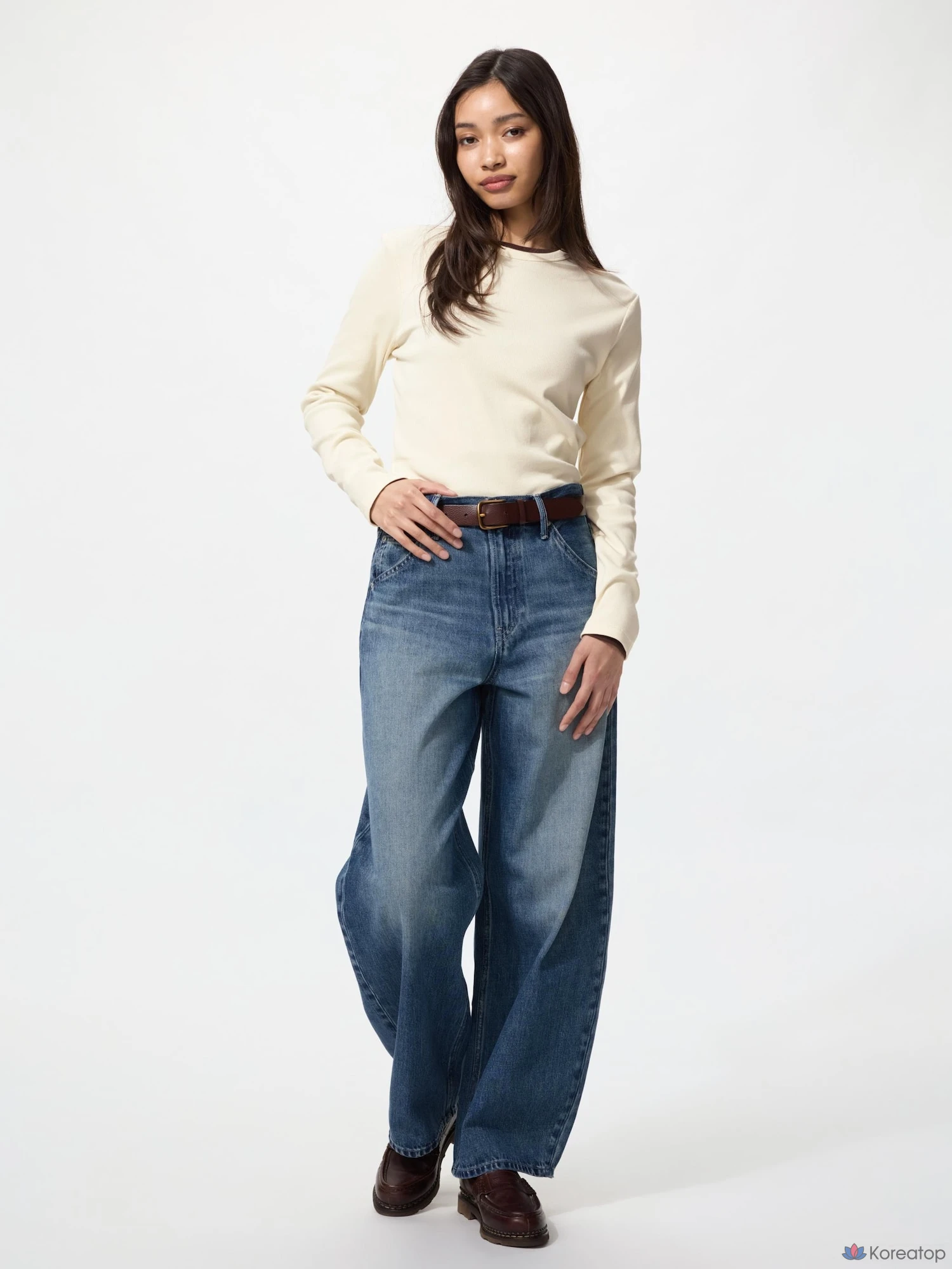 Футболка с длинным рукавом Uniqlo Soft Rib T