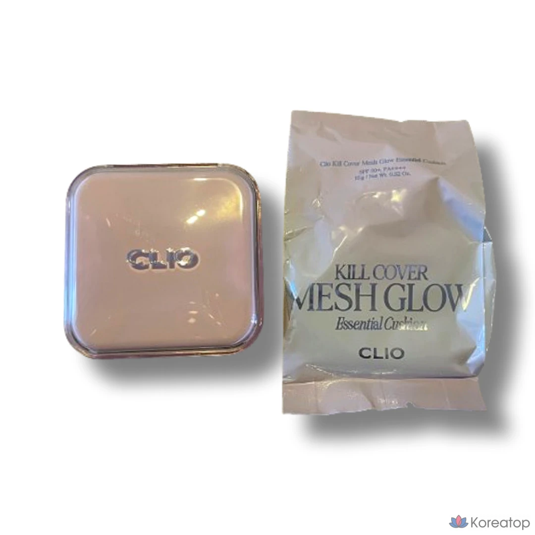 Clio Kill Cover Mesh Glow Essential Cushion 15 г, сменный блок, Club Clio High-Adhesion Blemish Covering Water-Repellent Cushion, 23N Ginger, 1 шт.