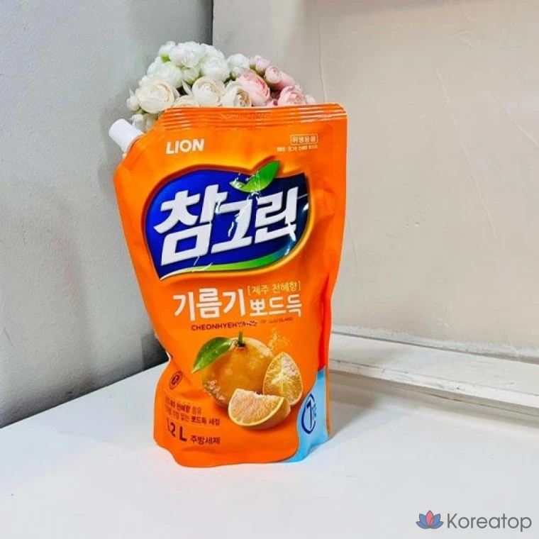 Средство для мытья посуды Lion Kitchen Detergent, фруктовый цвет, сменный блок, 1,2 л, 1 шт.